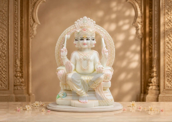 Marble Shanmukha Murugan Statue — Hero