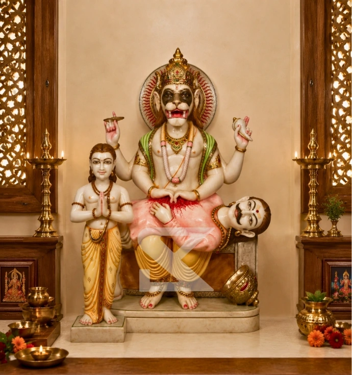 Custom Marble Lord Narasimha Murti