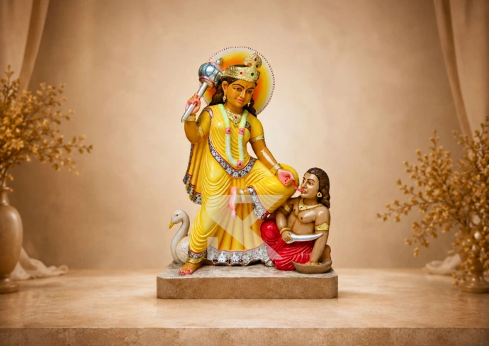 Marble Bagalamukhi Mata
