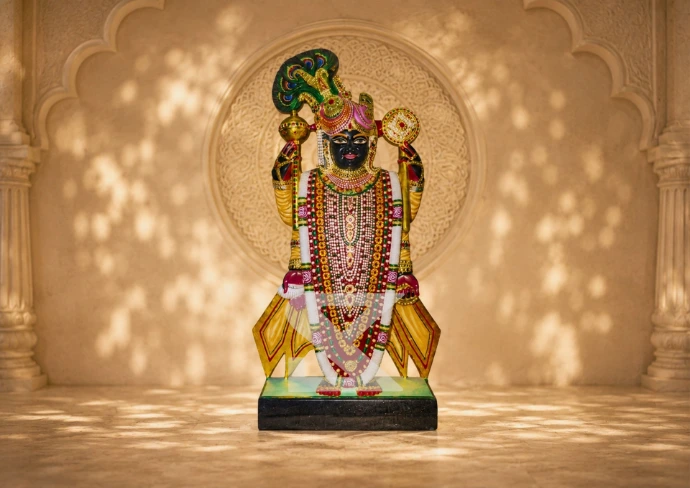 Marble Srinathji Statue — Shilakrut