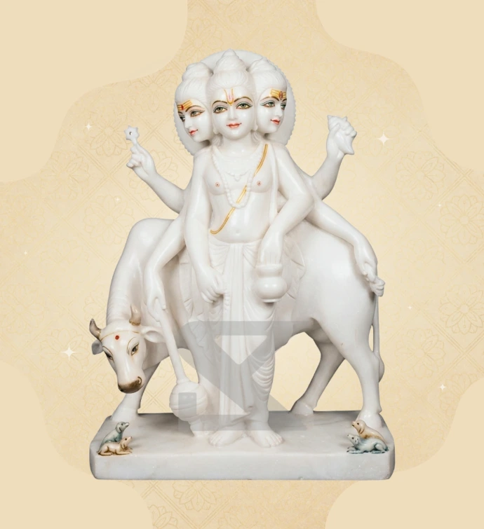 Traditional Three-Headed Dattatreya