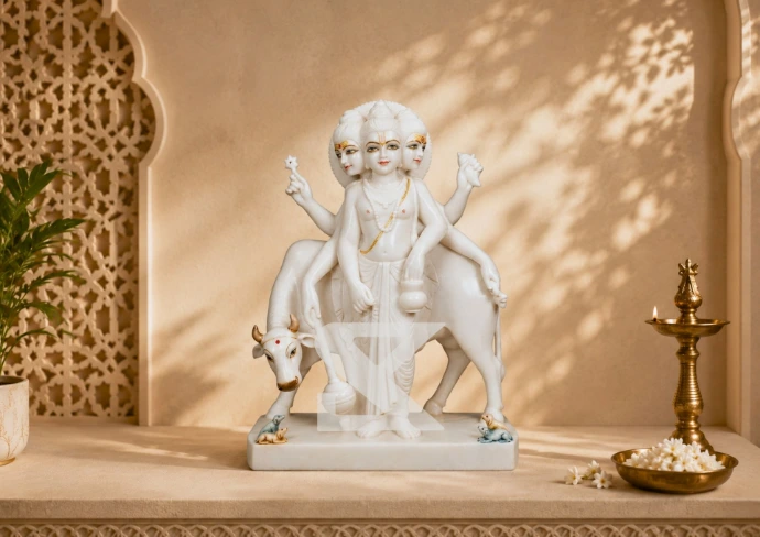 Marble Dattatreya Statue