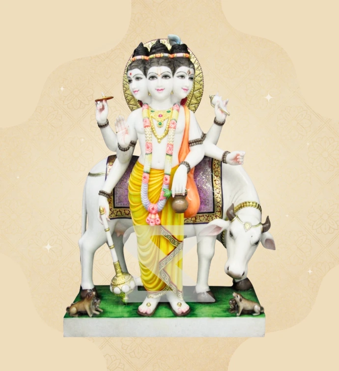 Dattatreya with Kamadhenu and Four Dogs