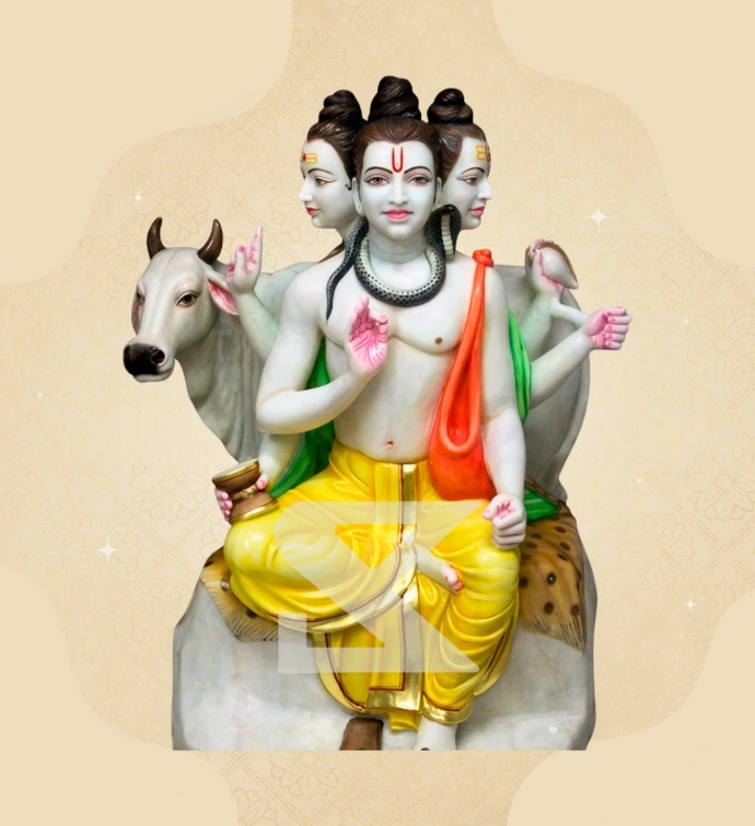 Handcrafted Marble Dattatreya — Lifestyle