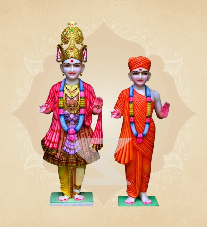 Standing Marble Swaminarayan Statue