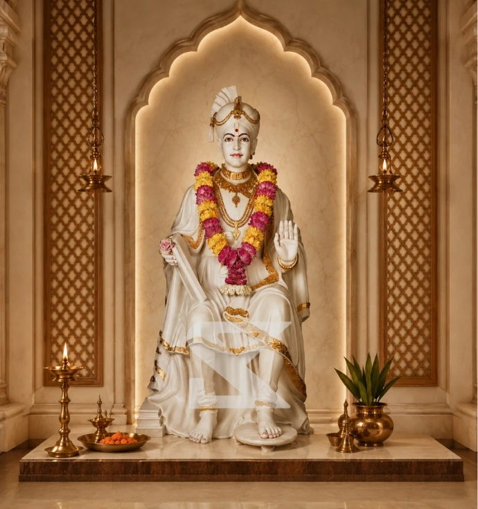 Custom Marble Swaminarayan Statue