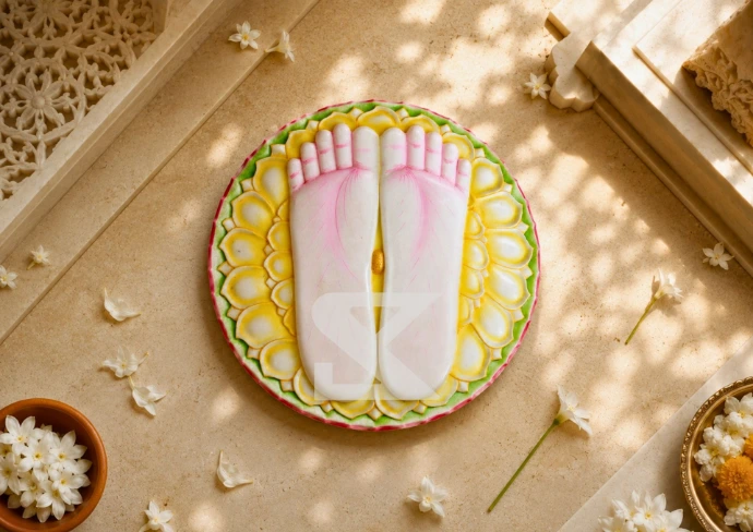 Marble Charan Paduka — Shilakrut