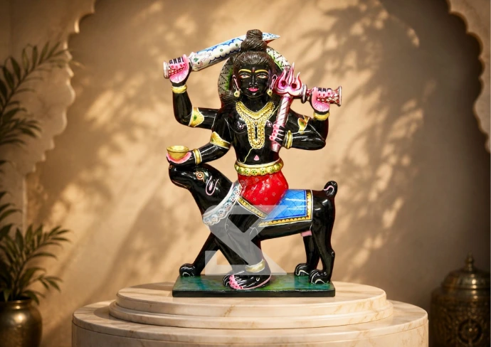 Marble Kaal Bhairav Statue — Shilakrut
