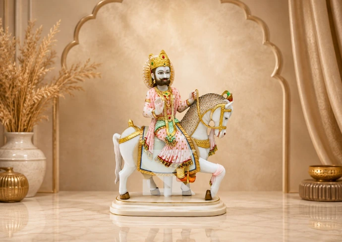 Marble Baba Ramdev Ji Statue — Shilakrut