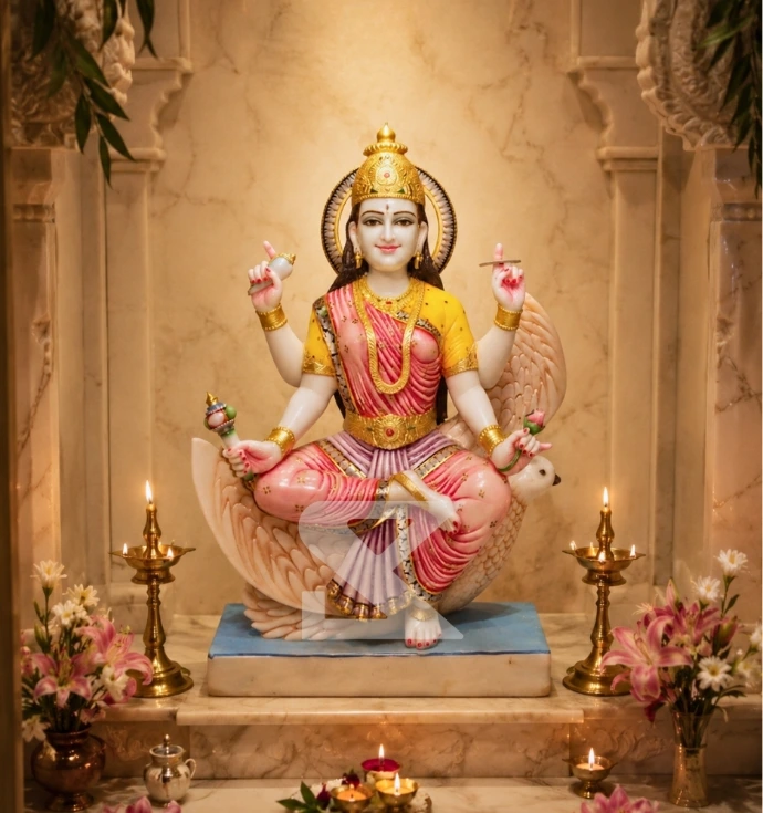 Custom Marble Brahmani Mata Statue