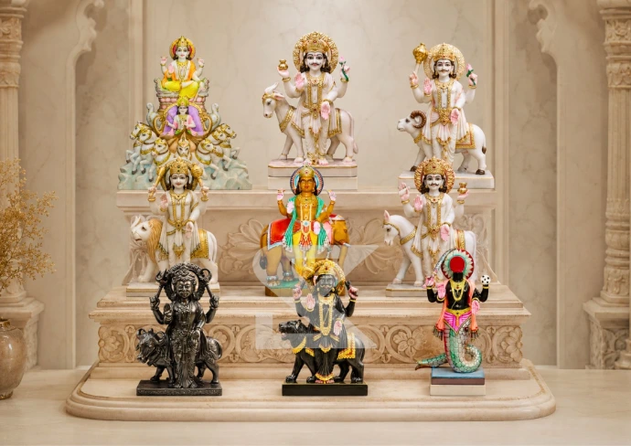 Marble Navagraha Statue — Shilakrut