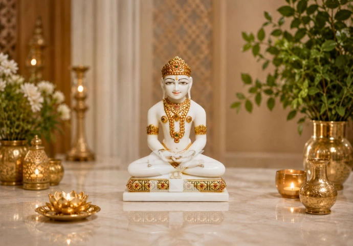 Marble Mahaveer Swami — Perfect For
