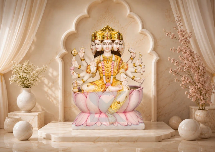 Marble Gayatri Mata Statue — Shilakrut
