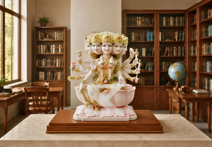 Marble Gayatri Mata — Perfect For