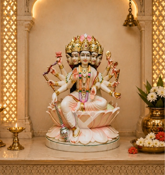 Custom Gayatri Mata Marble Statue