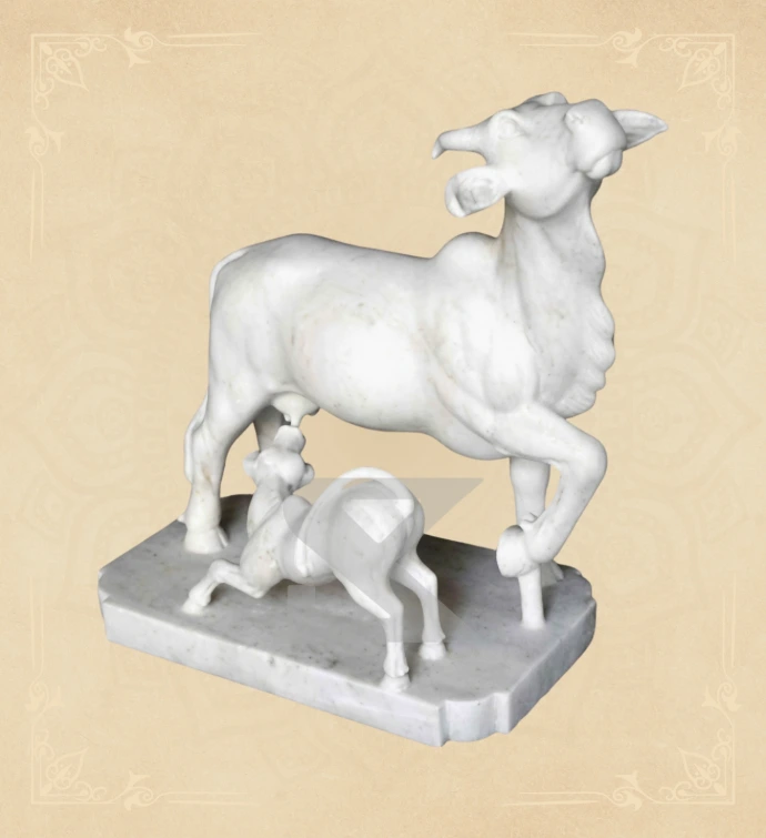 Standing Cow — SKM-COW-01 — Marble Cow Statue