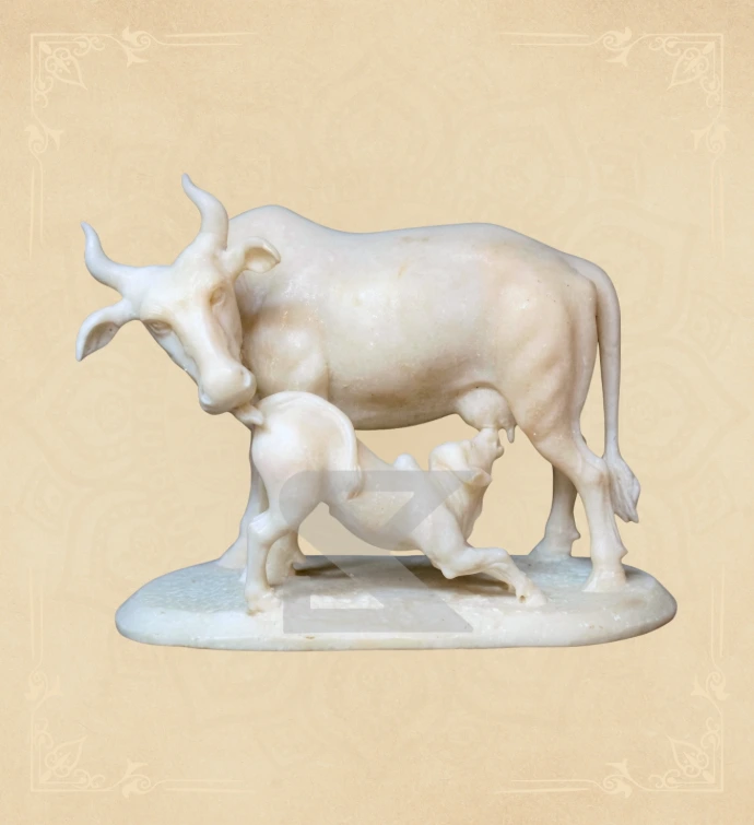 Sitting Cow — SKM-COW-04 — Marble Cow Statue