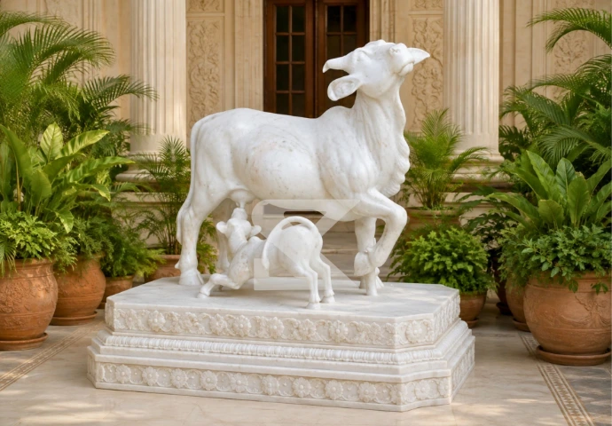 Marble Cow Statue placement guide