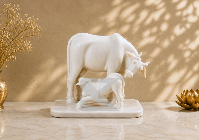 Marble Cow Statue