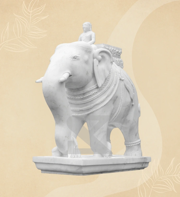 Standing Elephant — SKM-ELE-01 — Marble Elephant Statue