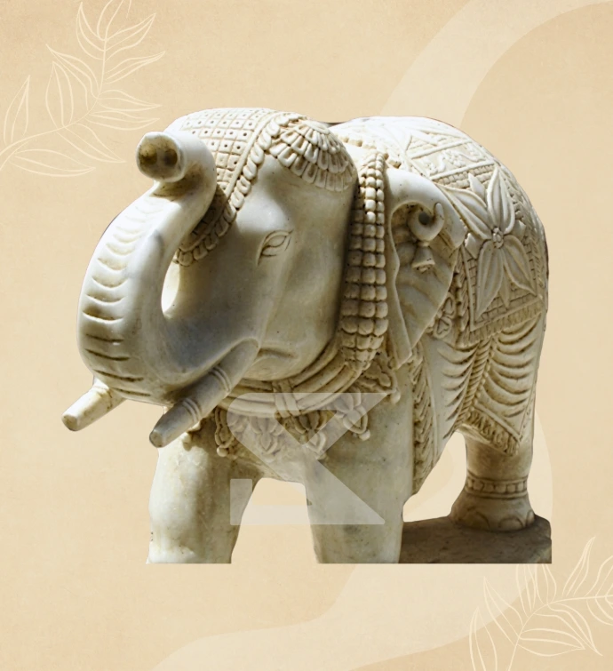 Elephant Pair — SKM-ELE-04 — Marble Elephant Statue