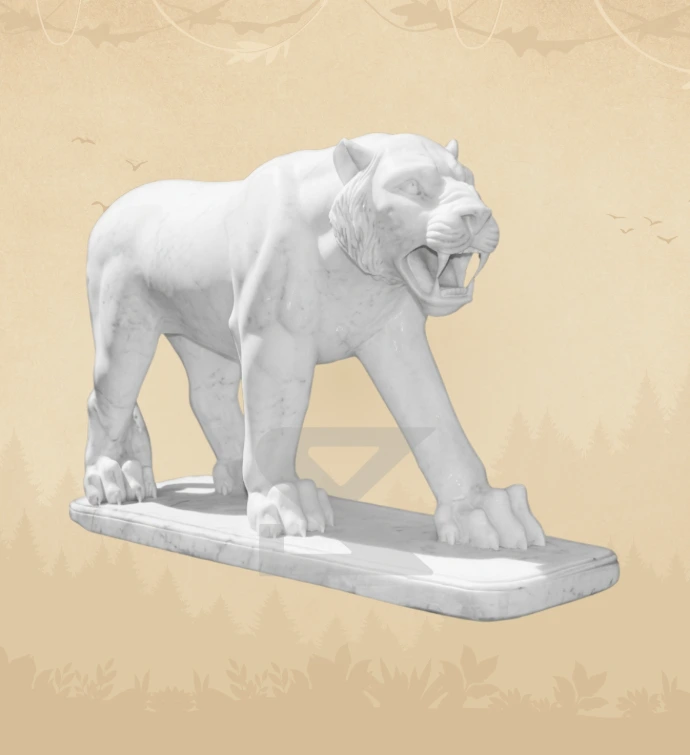 Seated Lion — SKM-LIO-02 — Marble Lion Statue