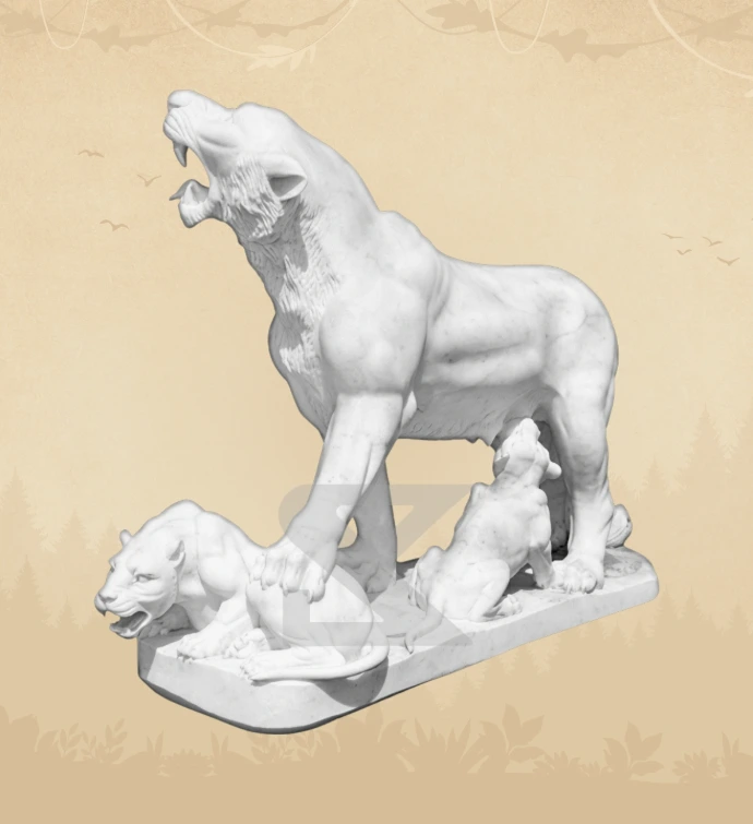 Standing Lion — SKM-LIO-01 — Marble Lion Statue