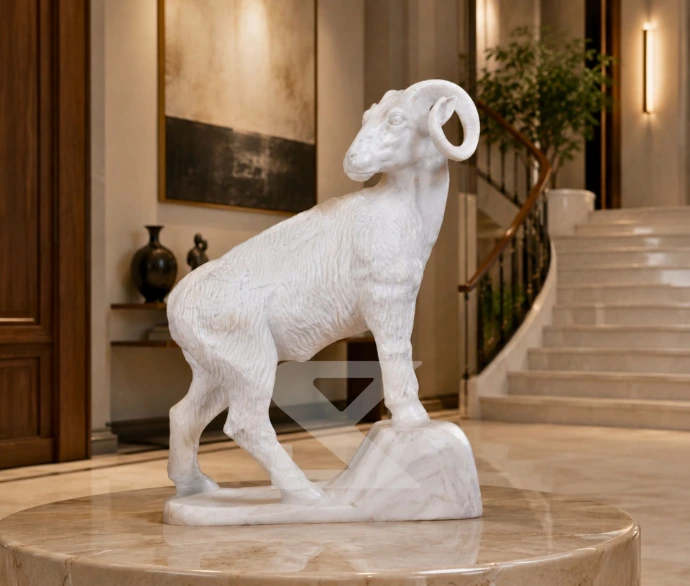 Premium Marble Animal Statue — Lifestyle
