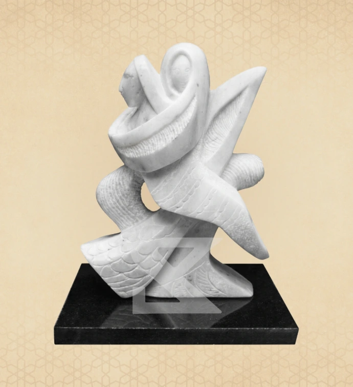 Abstract White Marble Bloom — SKM-FG-02 — Marble Figurines