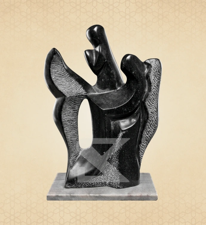 Abstract Black Marble Flame — SKM-FG-01 — Marble Figurines