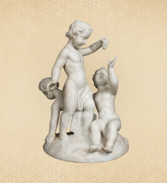 Playful Cherub Duo — SKM-FG-27 — Marble Figurines