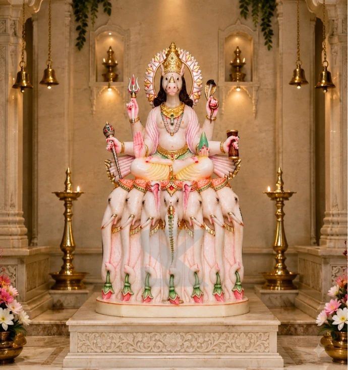 Custom Marble Manibhadra Veer Statue
