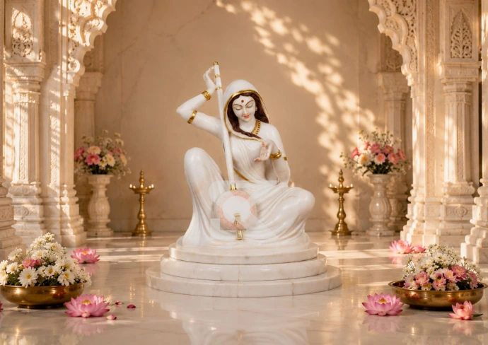Marble Meera Bai Statue — Shilakrut