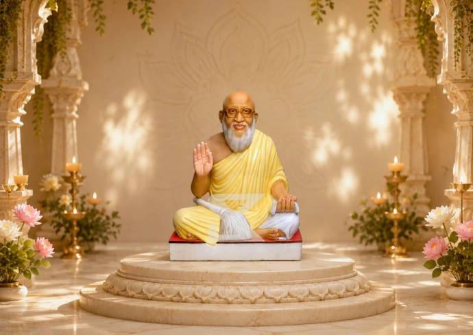 Marble Shri Shrimad Indraddin Surishwer Ji Statue — Shilakrut