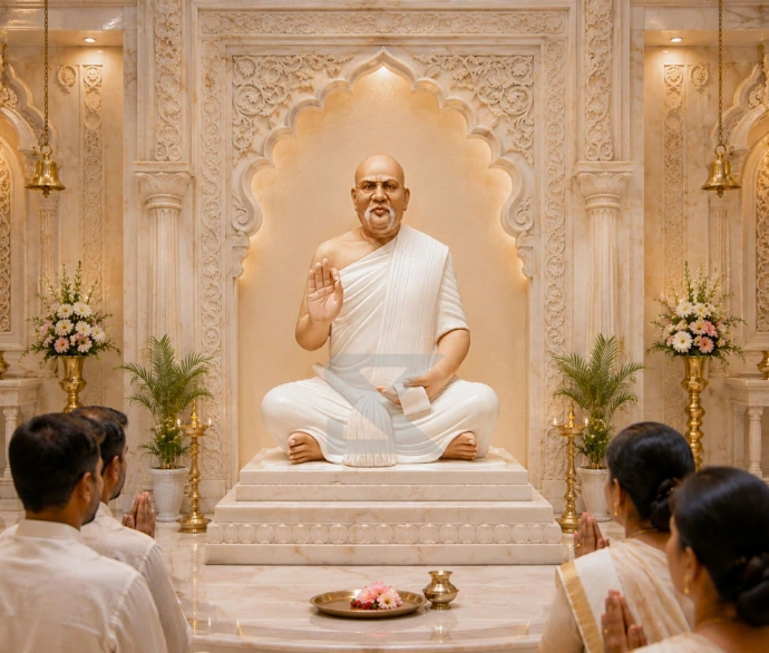 Premium Marble Shri Padamprabh Surishwer Ji Statue — Lifestyle