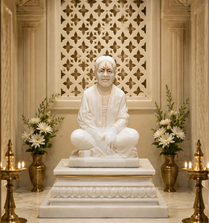 Custom Marble Sri Kali Babu Prasad Gurudev Statue
