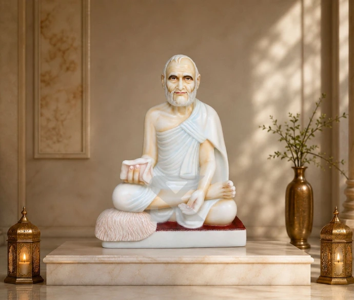Premium Marble Shri Rajendra Suri Ji Statue — Lifestyle