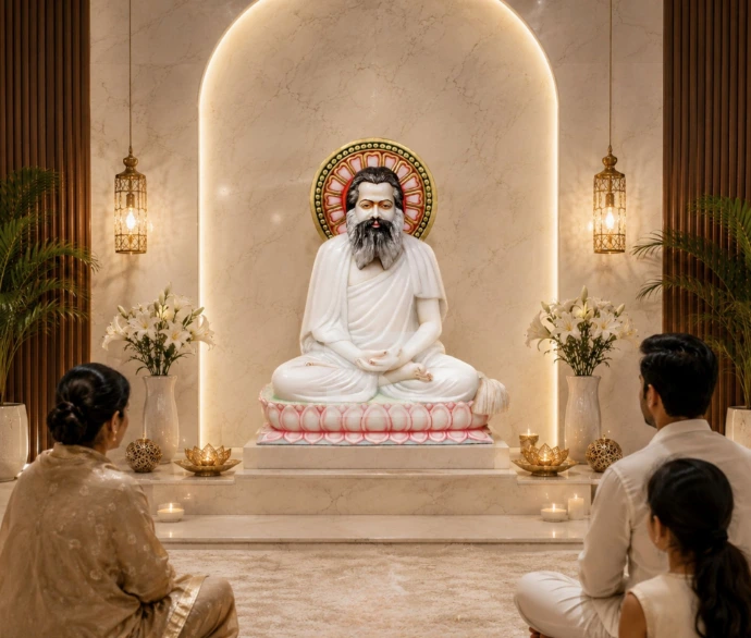 Premium Marble Shri Shanti Suri Ji Statue — Lifestyle