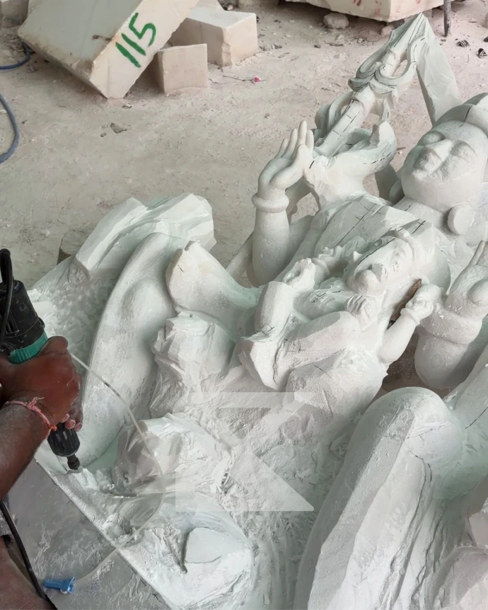 Handcrafted marble statue craftsmanship