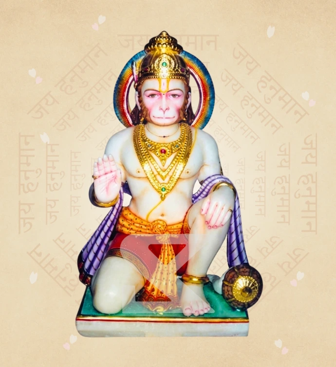 Aashirwad Hanuman — Design 06 — SKM-AHN-06 — Marble Hanuman Statue