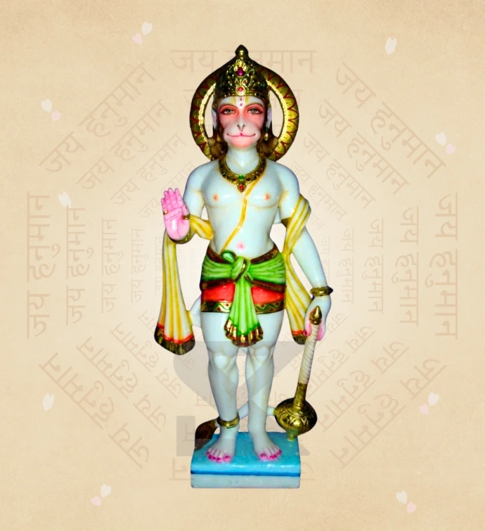 Aashirwad Hanuman — Design 07 — SKM-AHN-07 — Marble Hanuman Statue