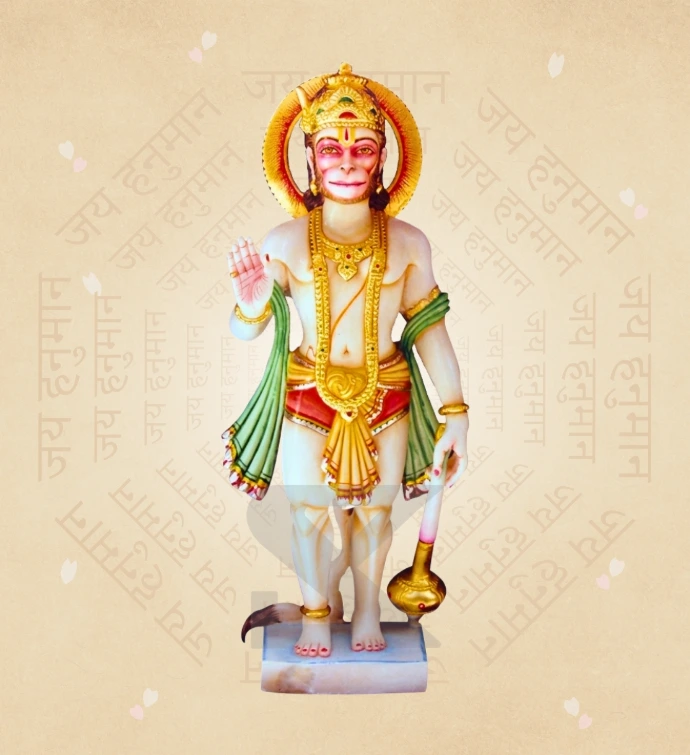 Aashirwad Hanuman — Design 08 — SKM-AHN-08 — Marble Hanuman Statue