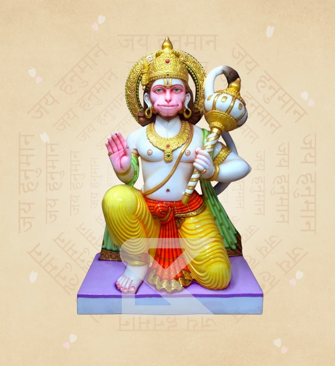 Aashirwad Hanuman — Design 13 — SKM-AHN-13 — Marble Hanuman Statue
