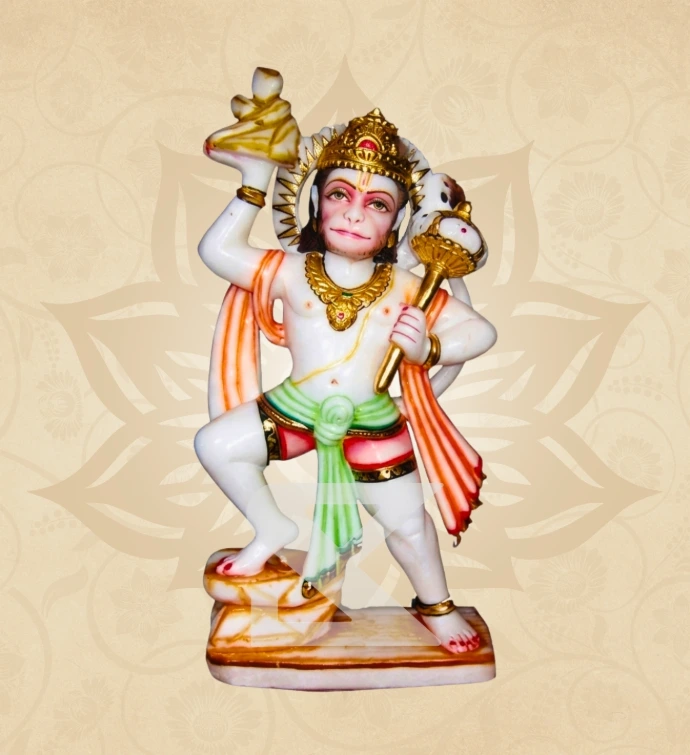 Sanjeevani Hanuman — Design 04 — SKM-SNJ-04 — Marble Hanuman Statue