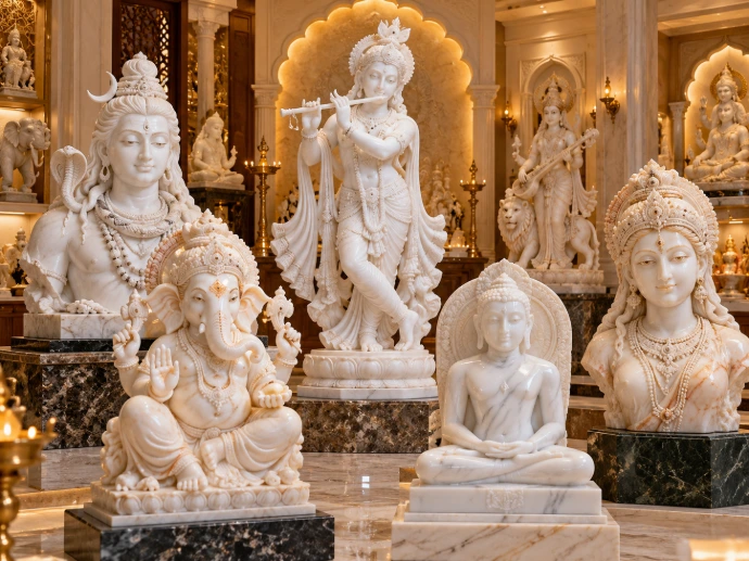 Handcrafted marble idol workshop